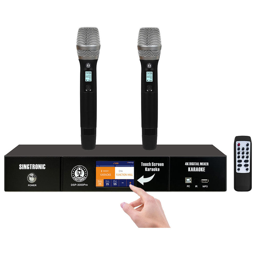 Singtronic DSP-3000Pro Digital 2 in 1 Professional Karaoke Mixer & Processor UHF Microphones