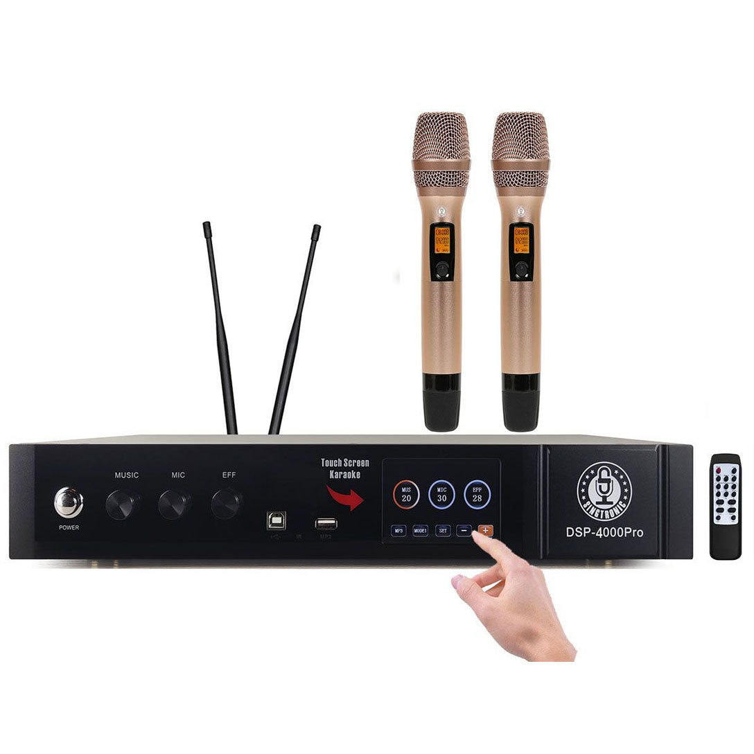 Singtronic DSP-4000Pro Professional Digital Echo Karaoke Mixer Plus 2 x Anti-feedback Wireless Mics.