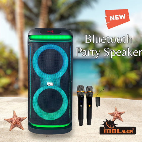 IDOLmain IPS-DJ12 Immersive Sound Light Weight Party Bluetooth Karaoke Speaker With Dual Wireless Microphones New 2024