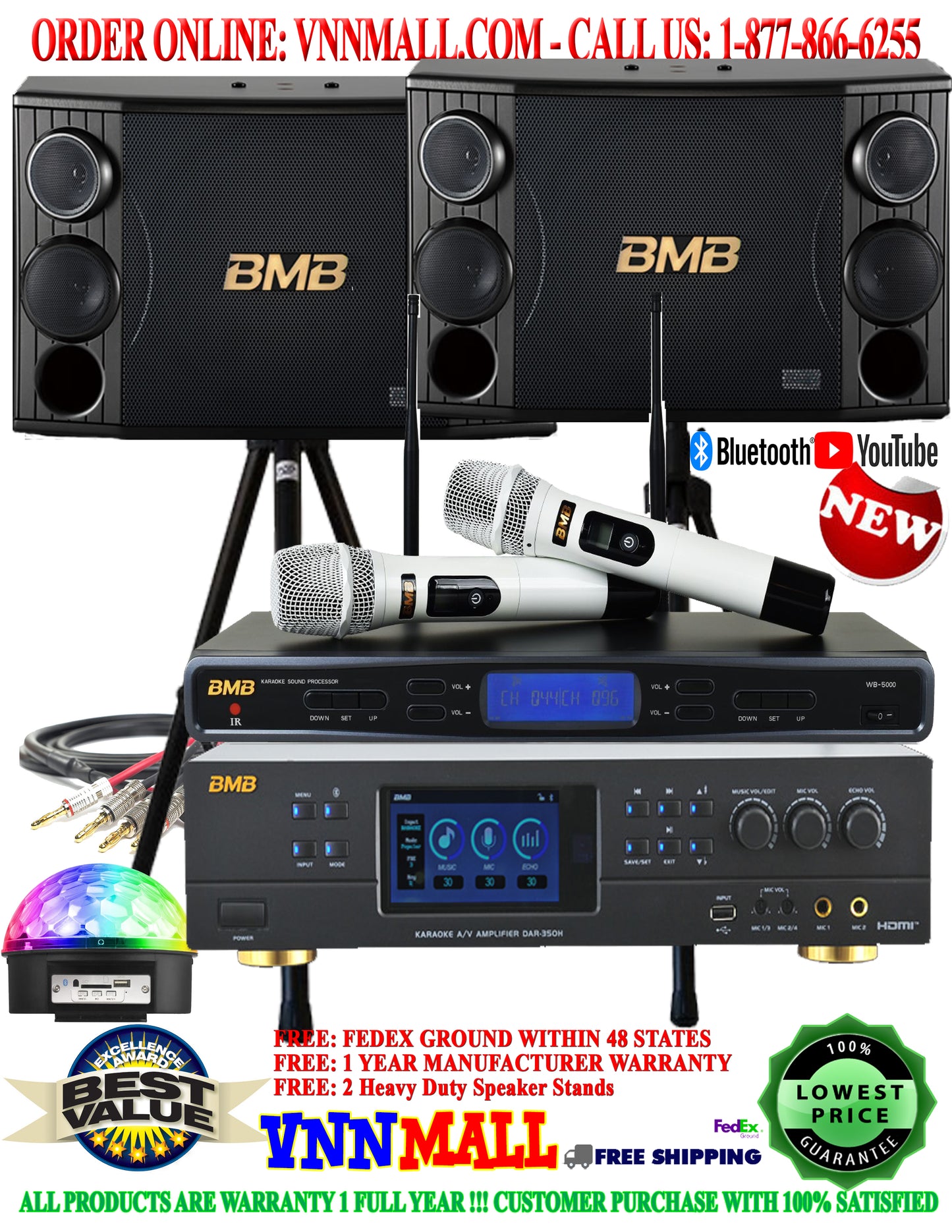 KARAOKE SYSTEM 16 - BMB 3-Way Complete Karaoke System HDMI/Optical/Bluetooth - (MODEL 2025)