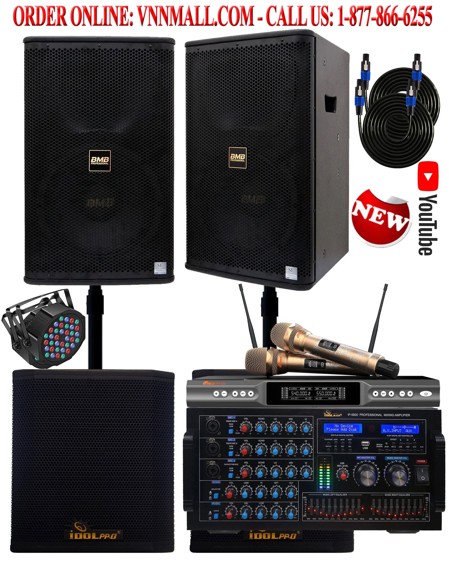 KARAOKE SYSTEM 9 - 4000W BMB JAPAN Karaoke System Speakers with 2 Subwoofers - MODEL 2025
