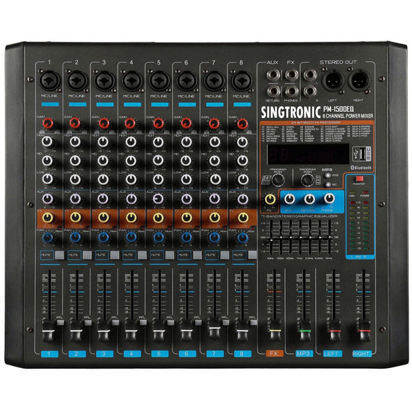 Professional 12 Channel 8000W Power Mixer 24-bit FX Processor