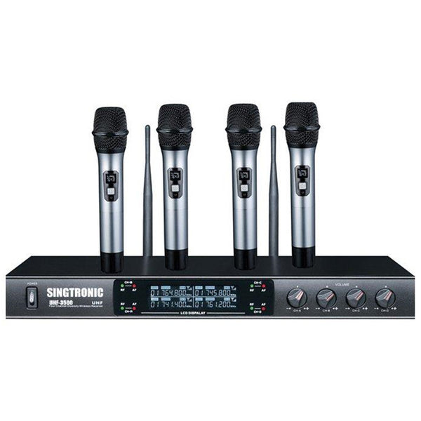 UHF 3500 PROFESSIONAL QUAD UHF CHANNELS WIRELESS PLL MICROPHONE