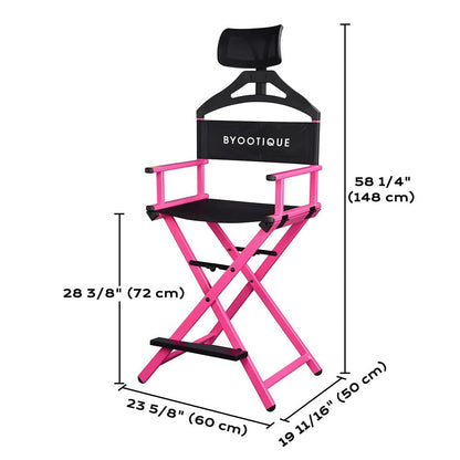 Byootique Makeup Directors Chair 28in.Tall Highback with Headrest