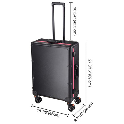 Byootique Rolling Studio Makeup Case with Lighted Mirror & Legs, XL