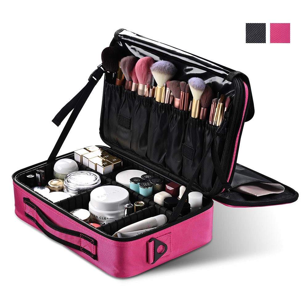 Byootique Portable Oxford Makeup Artist Soft Train Bag Case 13x9x4"