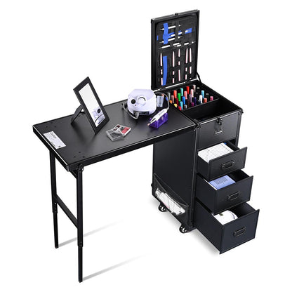 Byootique Makeup Artist Hairstylist Nail Table Workstation (Lefty & Righty)