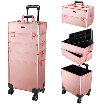 Byootique 4 in 1 Rolling Makeup Case Pink Champagne