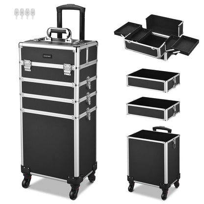 Byootique 4 in 1 Rolling Makeup Case Aluminum Keylock