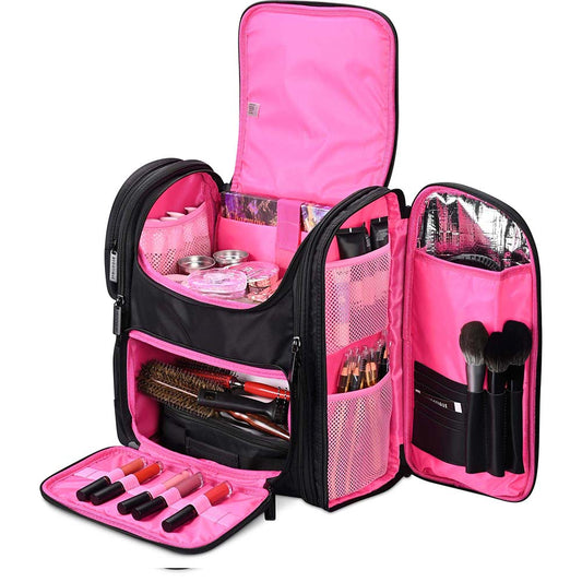 Byootique Pro Artist Makeup Barber Hairstylist Backpack Pink