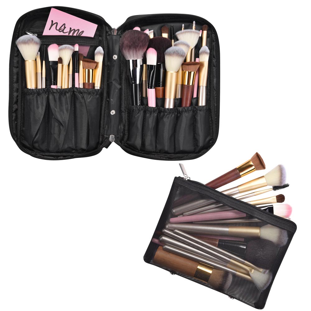 Byootique Makeup Brush Belt Pouch Organizer 17 Slots w/ Handle