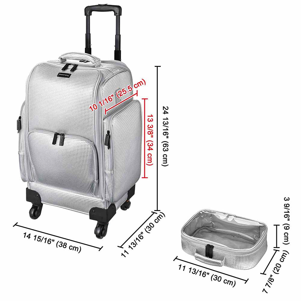 Byootique Makeup Case on Wheels with Trays & Large Capacity