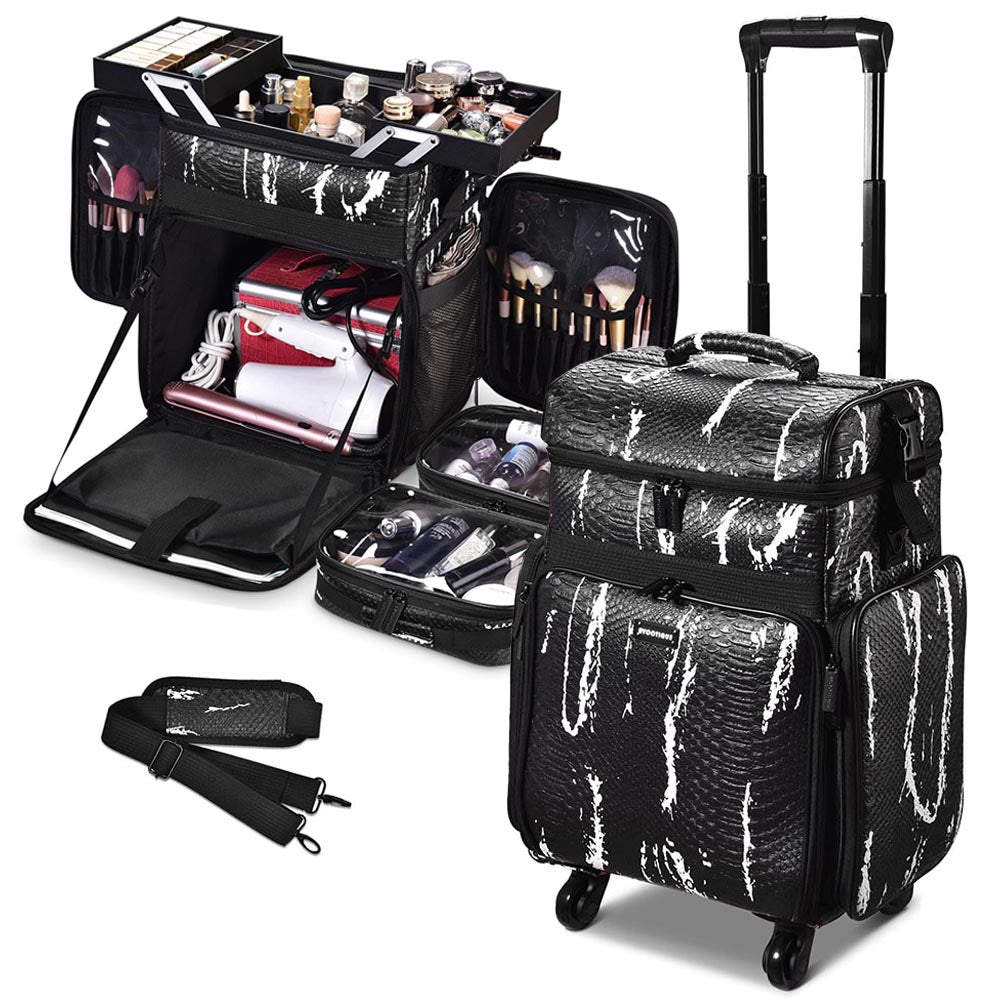 Byootique Hair Stylist Rolling Case Makeup Organizer 2-Tier