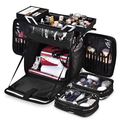 Byootique Hair Stylist Rolling Case Makeup Organizer 2-Tier