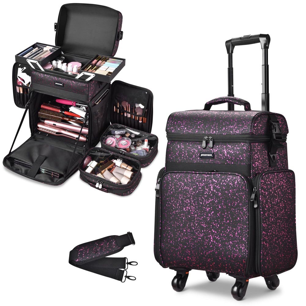 Byootique Hair Stylist Rolling Case Makeup Organizer 2-Tier