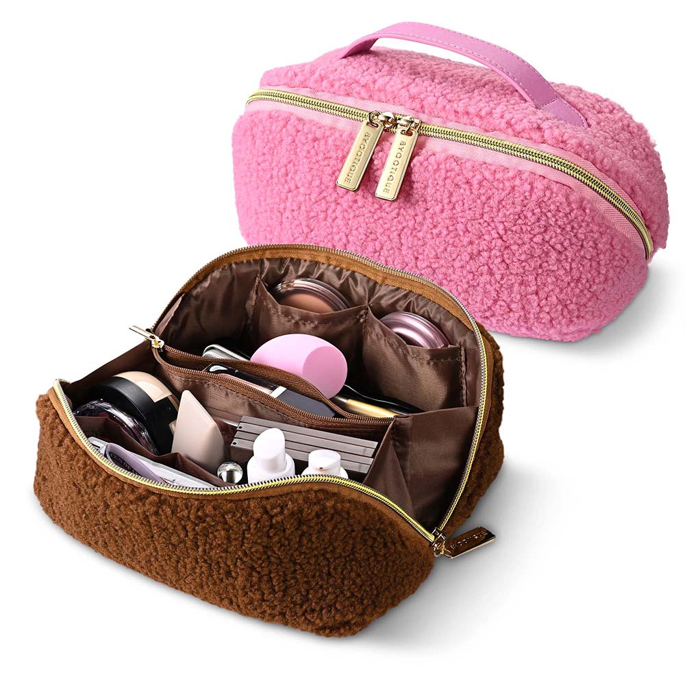 Byootique Travel Makeup Bag with Compartments Zipper