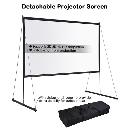 Yescom Outdoor Portable Projection Screen PVC w/ Metal Stand 100in 16:9