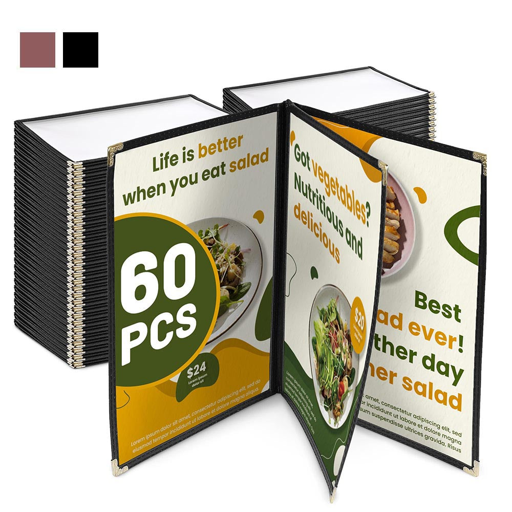 Yescom 60x Menu Covers 8.5x14 Restaurant Cafe 6 View