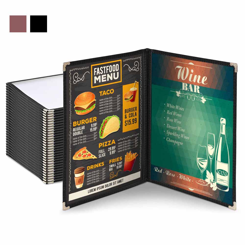 Yescom 30x Menu Covers Cafe Restaurant Double 8.5x11