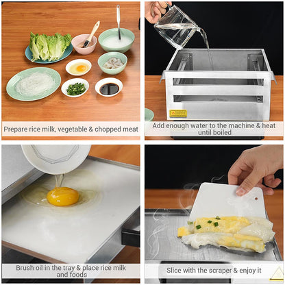 WeChef Rice Roll Steamer 2-Layer Stainless Steel +3 Trays