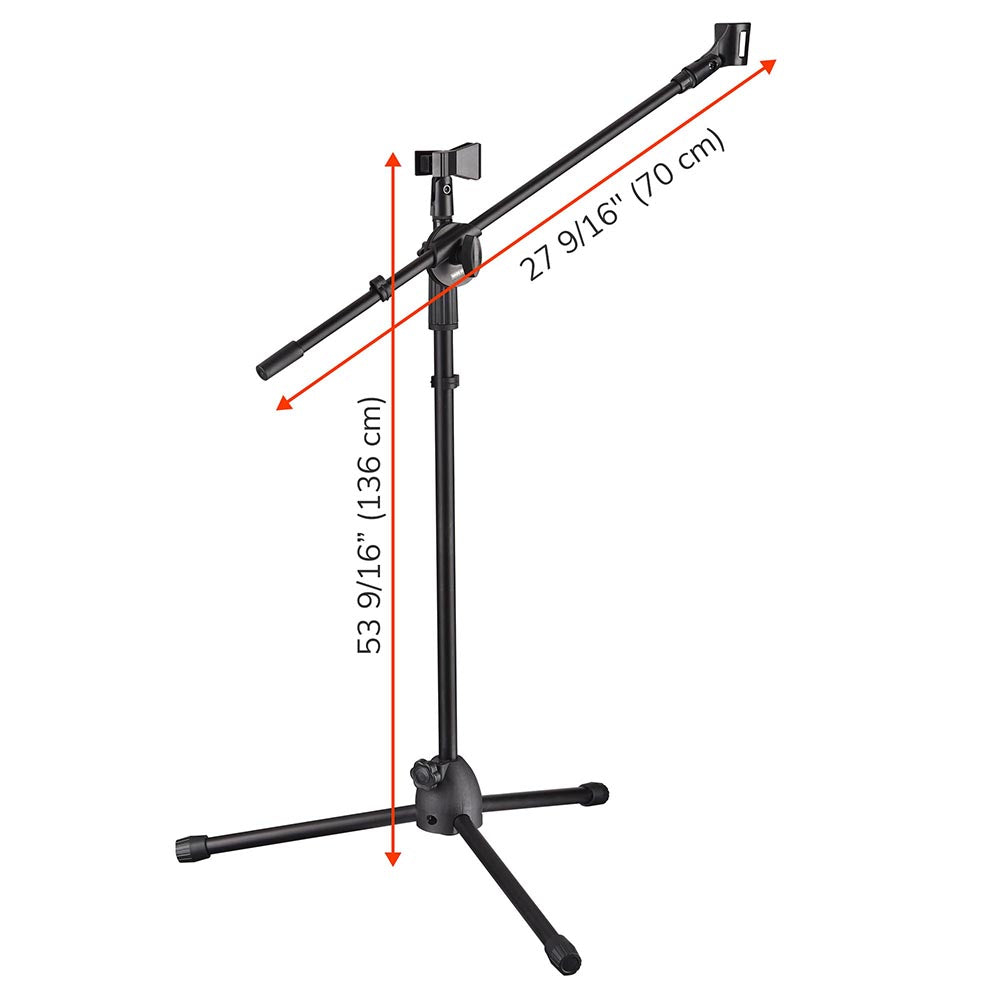 Yescom Microphone Boom Stand w/ 2 Mic Clips Adjustable Tripod