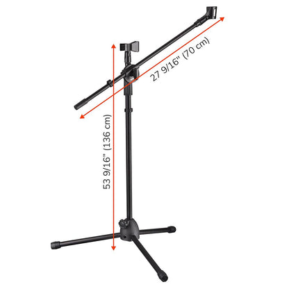 Yescom Microphone Boom Stand w/ 2 Mic Clips Adjustable Tripod