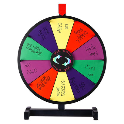 WinSpin 15" Tabletop Prize Wheel Dry Erase Dark Rainbow