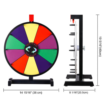 WinSpin 15" Tabletop Prize Wheel Dry Erase Dark Rainbow