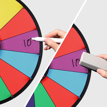 WinSpin 18" Tabletop Prize Wheel Dry Erase, Dark Rainbow