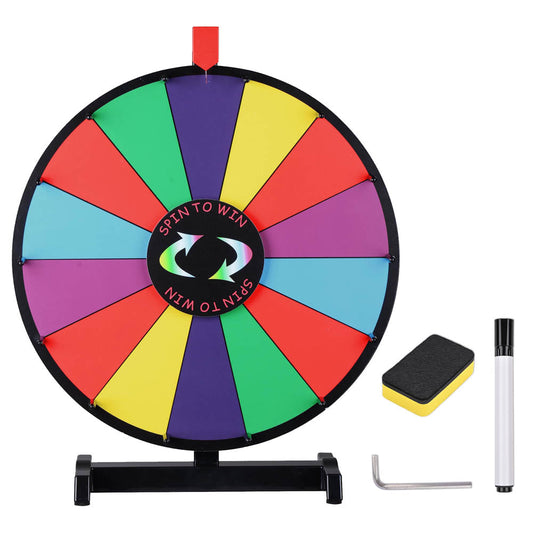 WinSpin 18" Tabletop Prize Wheel Dry Erase, Dark Rainbow