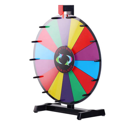 WinSpin 18" Tabletop Prize Wheel Dry Erase, Dark Rainbow