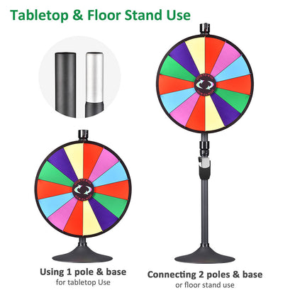 WinSpin 24" 14 Slot Floor Stand Color Clicker Dry Erase Prize Wheel