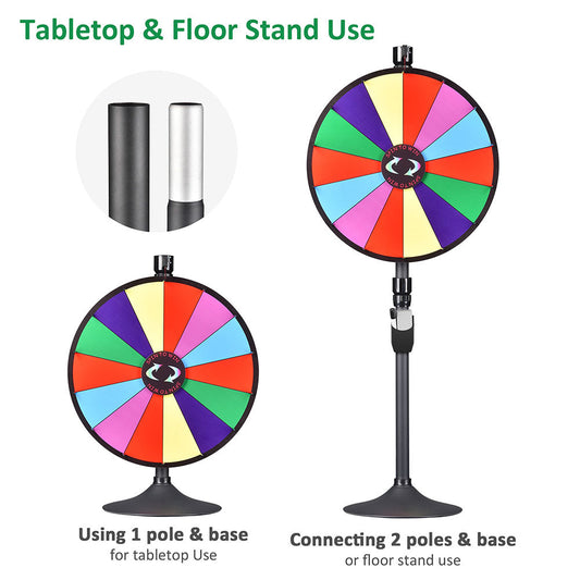 WinSpin 24" 14 Slot Floor Stand Color Clicker Dry Erase Prize Wheel