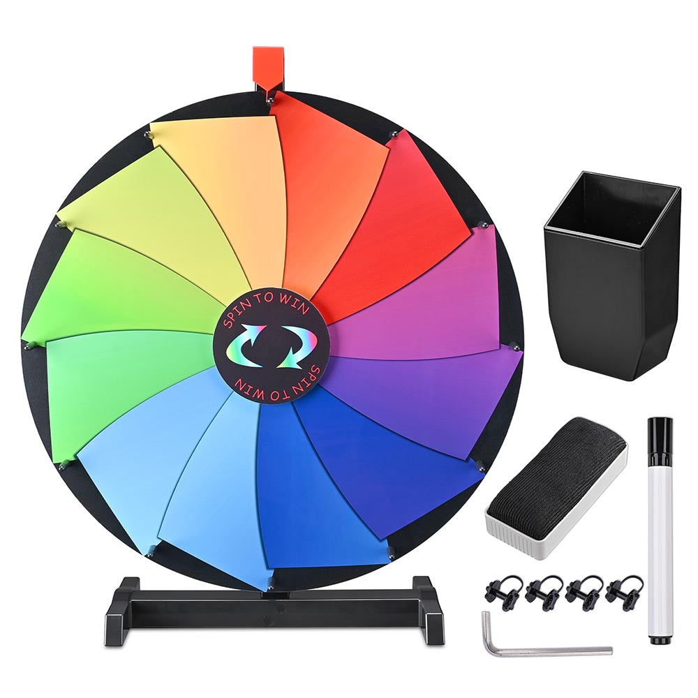 WinSpin 24" Tabletop Colorful Dry Erase Prize Wheel Pinwheel