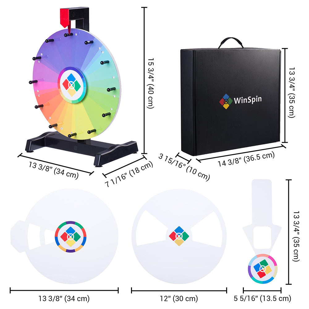 WinSpin 12" Tabletop Prize Wheel Teachers' Choice All in 1, 26-Slot