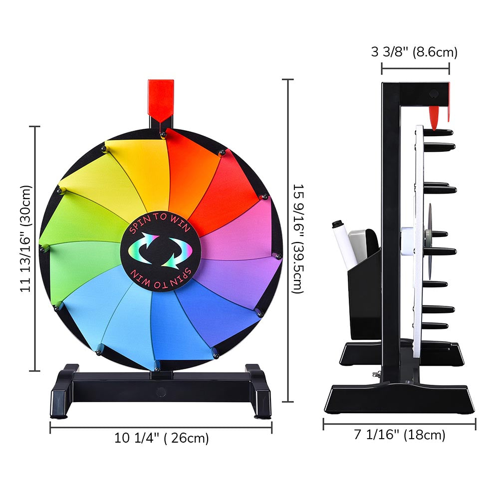 WinSpin 12" Wall Mounted and Tabletop Prize Wheel 12 Slots