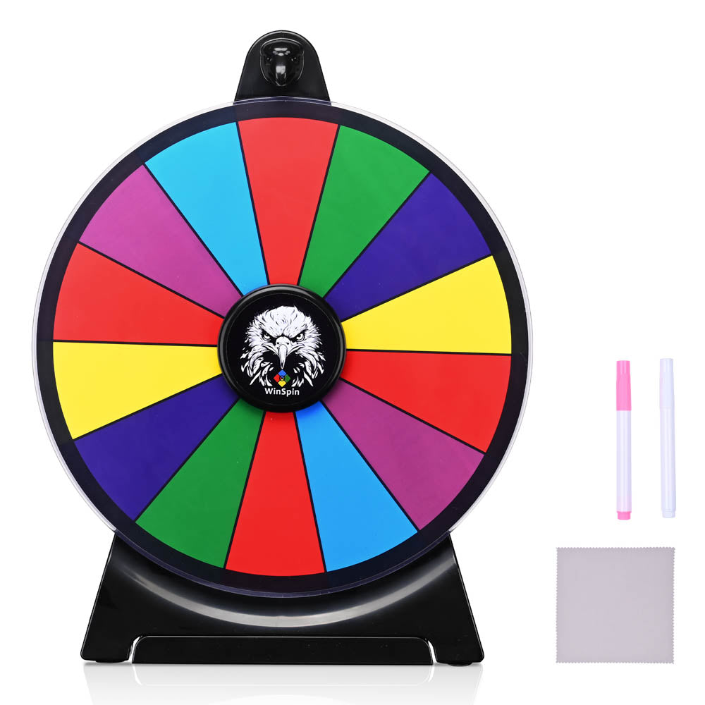 WinSpin 12" Prize Wheel Tabletop Lay Flat with Bald Eagle Head