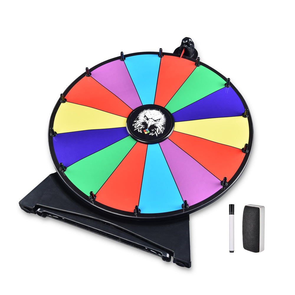 WinSpin 20" Prize Wheel Tabletop Lay Flat with Bald Eagle