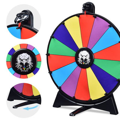 WinSpin 20" Prize Wheel Tabletop Lay Flat with Bald Eagle