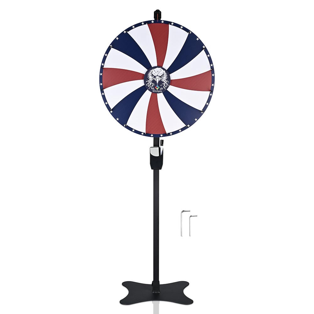 WinSpin 24" Floor Stand Tabletop Prize Wheel Bald Eagle Head