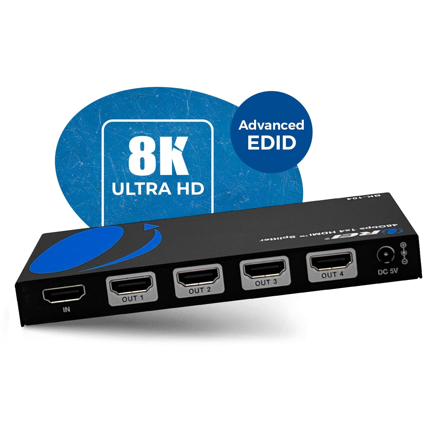 1x4 HDMI Splitter : 1-In 4-Out, UltraHD 8K, EDID (BK-104)