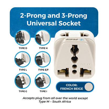 Japan, Philippines Travel Adapter - 2 in 1 - Type B - Compact Design (DB-5)