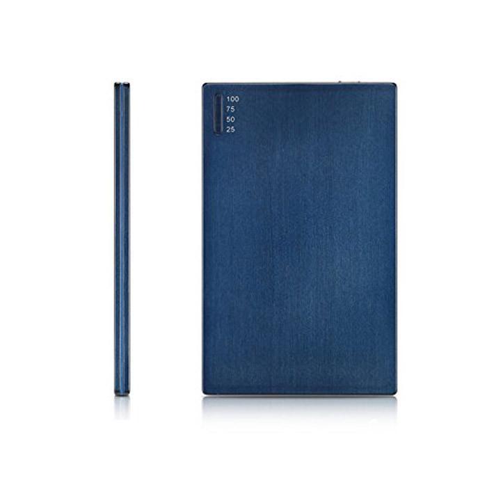 OREI Super Ultra Slim Elegant Brushed Aluminum External Battery for Cell Phones - Unicharge Technology - Blue