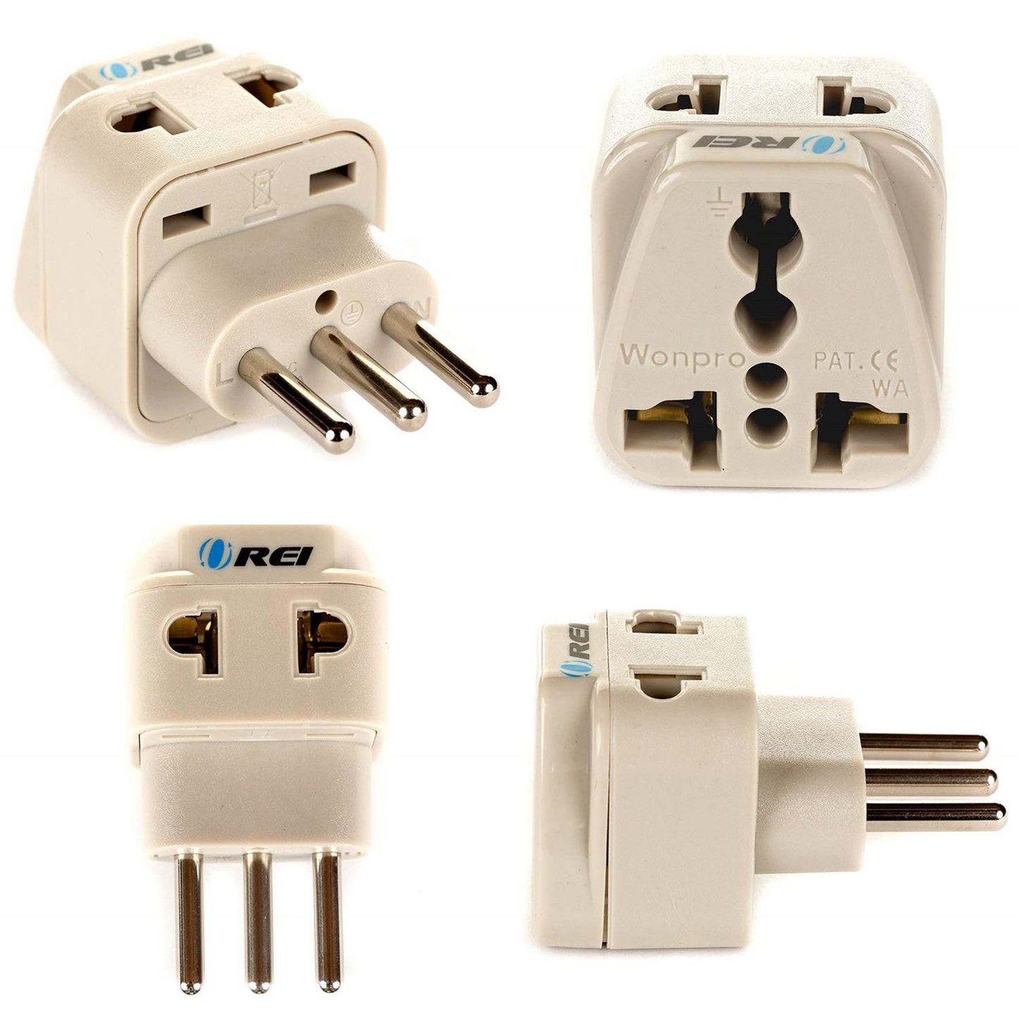 Italy, Libya Travel Adapter - 2 in 1 - Type L - Compact Design (DB-12A)