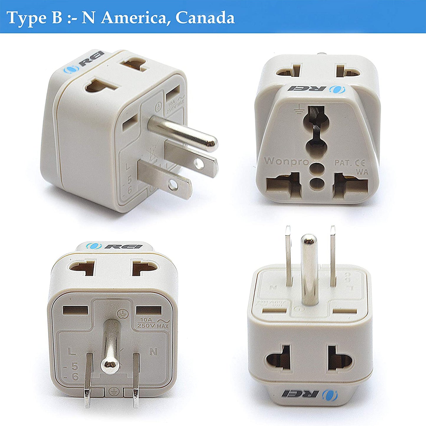 World Travel Adapter Plug International- All in One-  Compact Design (DB7-SET)