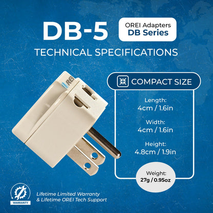 Japan, Philippines Travel Adapter - 2 in 1 - Type B - Compact Design (DB-5)