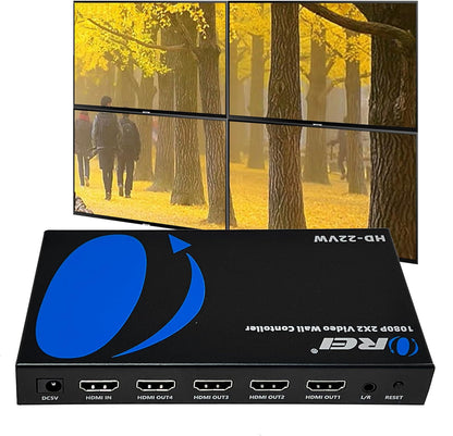 2x2 Full HD Video Wall Controller with Audio Extraction & RS-232 (HD-22VW)