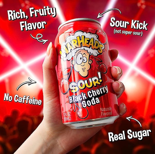 Warheads Sour Black Cherry Soda (355ml)