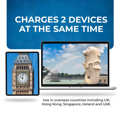 UK, Hong Kong Travel Adapter - 2 in 1 - Type G - Compact Design (DB-7)