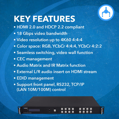 18Gbps 4x4 Seamless UHD Matrix (UHD-404VW)